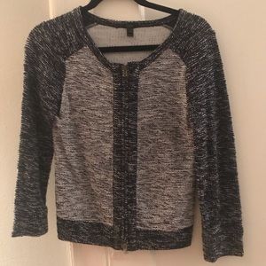 JCrew tweed zip up sweater jacket XS